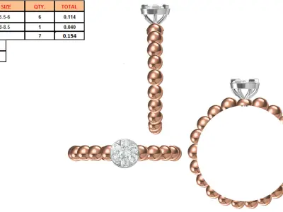 Light Weight Wedding Engagement Women Ring STL JCD Details 3D print model purchase