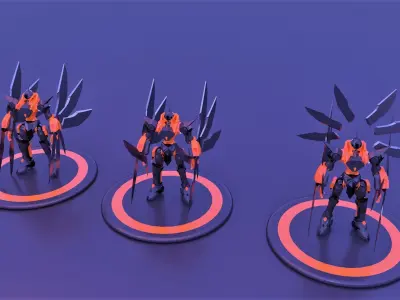 Mech Robot Cyborg EvolutIon stage ONE Low-poly 3D model