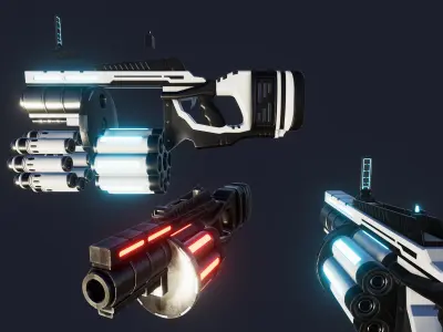 Scifi Weapon pack Low-poly 3D model