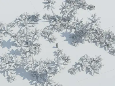 Cartoon Oasis Plants Low-poly 3D model