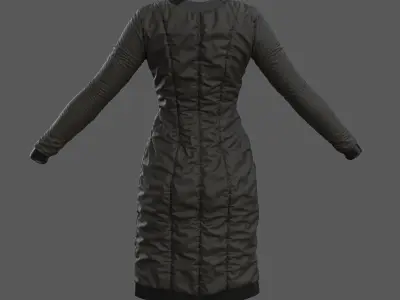 SciFi Puffed Dress Marvelous Designer 3D model