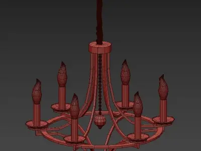 Glendale light chandelier in gold 3D model