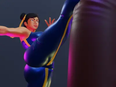 CHUN-LI KICK - ATHLETIC BARBIE 3D print model