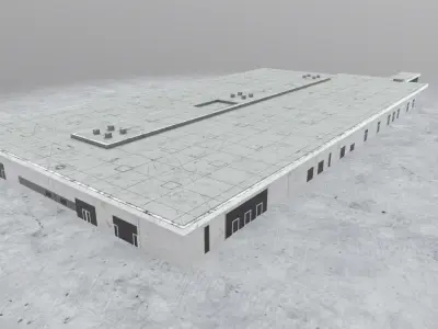 EDDB Technical Building 1 Low-poly 3D model