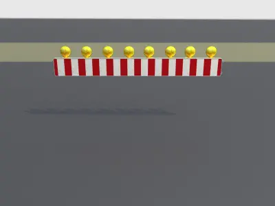 Construction Barrier 4 with warning lights 600-36 250x2400mm Low-poly 3D model