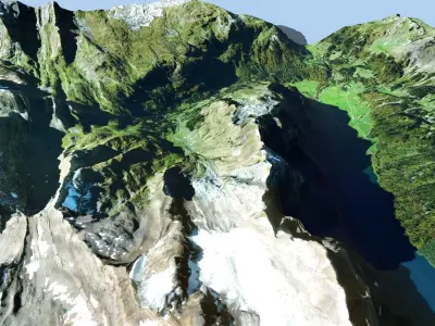 Mountain landscape Alps Switzerland  3D model