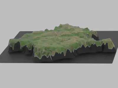 Kosovo Map Country Low-poly 3D model