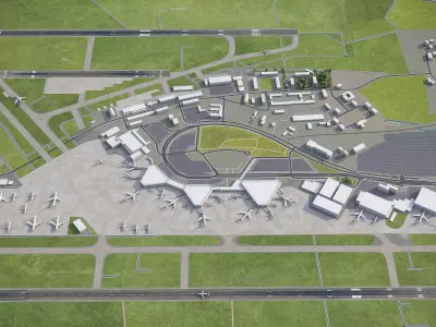Hannover -  Airport - HAJ Low-poly 3D model