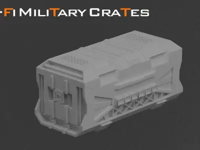 20 Sci-fi Military Crates  3D model