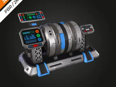 SCI-FI Generator Low-poly 3D model