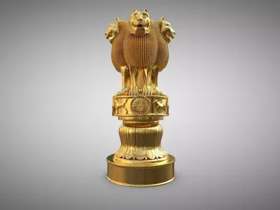 Ashoka Stambha Low-poly 3D model