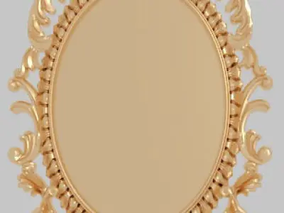 Classic frame of luxurious gold interior inlaid gold leaf CNC 3D model