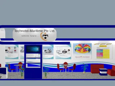 This is a 3d exhibition stall model 3D model