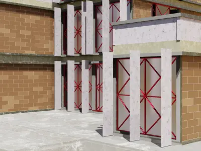 Modular building 3D model buy