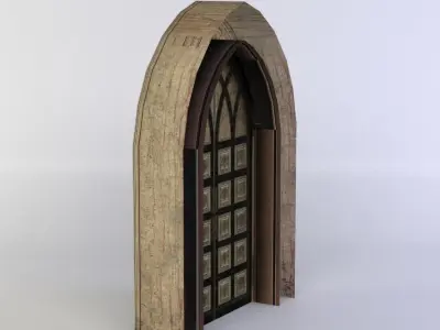 Door gothic Low-poly 3D model