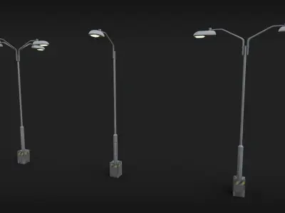 Lamp Post Street Light Low-poly 3D model