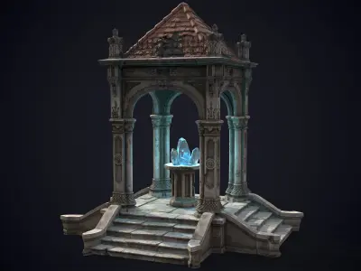 Abandoned Fantastic Rotunda Low-poly 3D model