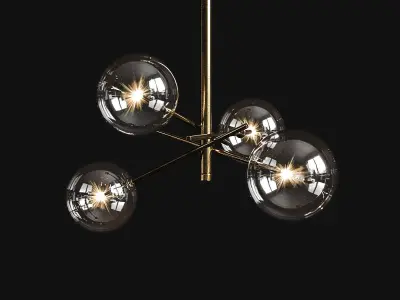 Chandelier Gallotti and Radice Bolle 4 lights 3D model