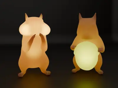 Indirect lighting of a devouring squirrel 3D model