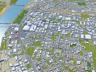 Saint Louis Downtown Missouri USA Low-poly 3D model