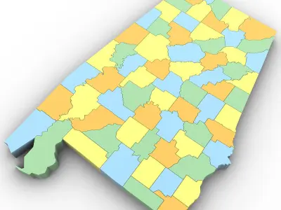 Alabama Political Map 3D model