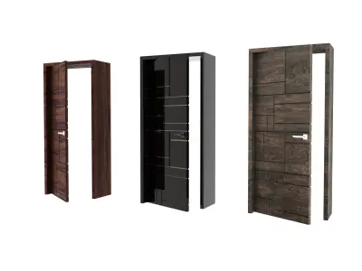 Hi-tech doors Low-poly 3D model