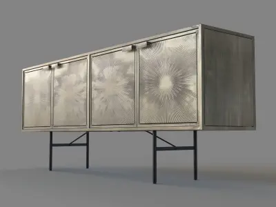 Wynne Buffet Aged Nickel 3D model