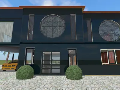 the glass house Low-poly 3D model