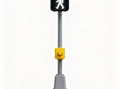 Standard Pedestrian Crossing Signal 3D Model Low-poly 3D model