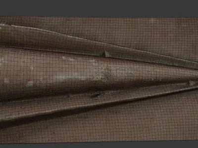 Aged Metal Architectural Detail 3D Scan Low-poly 3D model