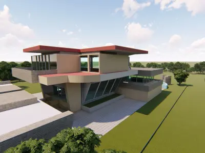 Casa Scene-villa-modern house 3D model 61