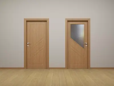Modern Interior Wood Door - Real Wood UVW Maps - MUTE Z-ZC 3D model