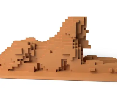 HumanSphinx Minecraft Voxel Low-poly 3D model