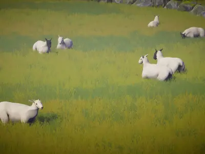 Stylized Countryside Low-poly 3D model