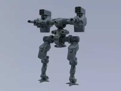 Mecha - Prototype 005 Low-poly 3D model