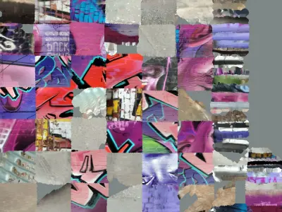 graffiti with face on wall 3D model