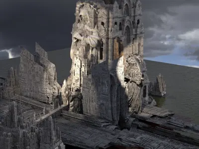 Ancient Underground massive Hive City 3D model