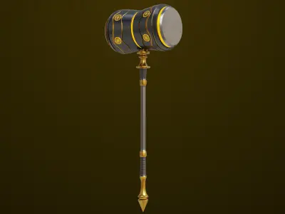 Sci Fi Battle Hammer 03 All PBR Unity UE Textures Included Low-poly 3D model