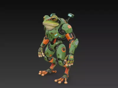 Cyber Frog Mk-IV - Combat Amphibian Mecha 3D Model 3D print model
