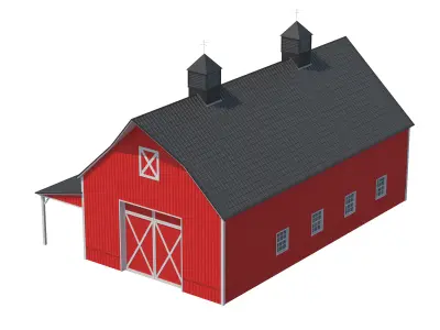 Red Barn Low-poly 3D model purchase