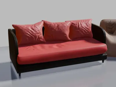 3 realistic sofa  3D model