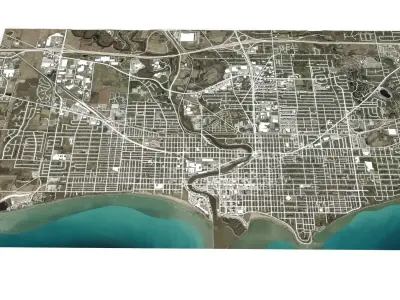 Cityscape  Sheboygan Wisconsin USA 3D model