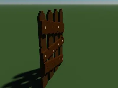 old fence Low-poly 3D model