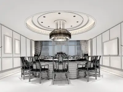 Business Restaurant - Coffee - Banquet  43 3D model