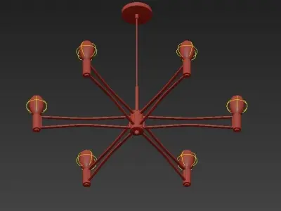 Tropfen chandelier with six lights 3D model