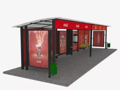 Large bus stop v1 3D model