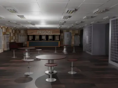 Prison Interior Low-poly 3D model