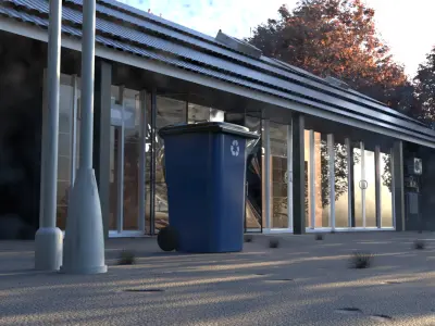 Realistic Modern Store with Parking 3D model