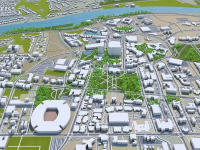 Tuscaloosa Alabama USA 50km Low-poly 3D model