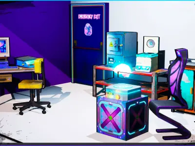 Laboratory Pack  Low-poly 3D model